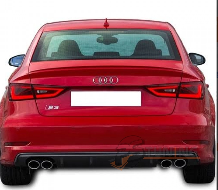 resimler/genel/Audi A3 8v (2017-2019) S3 Style Arka Tampon Difüzör (Plastik)