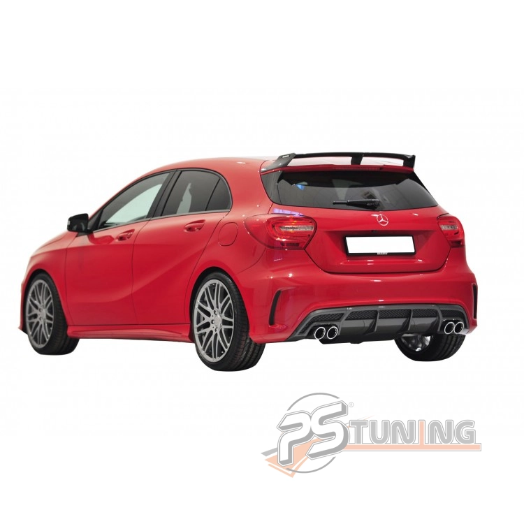 resimler/genel/Mercedes A Serisi W176 (2012-2015) AMG A180 A200 A250 Arka Tampon Eki - Difüzör (Plastik)